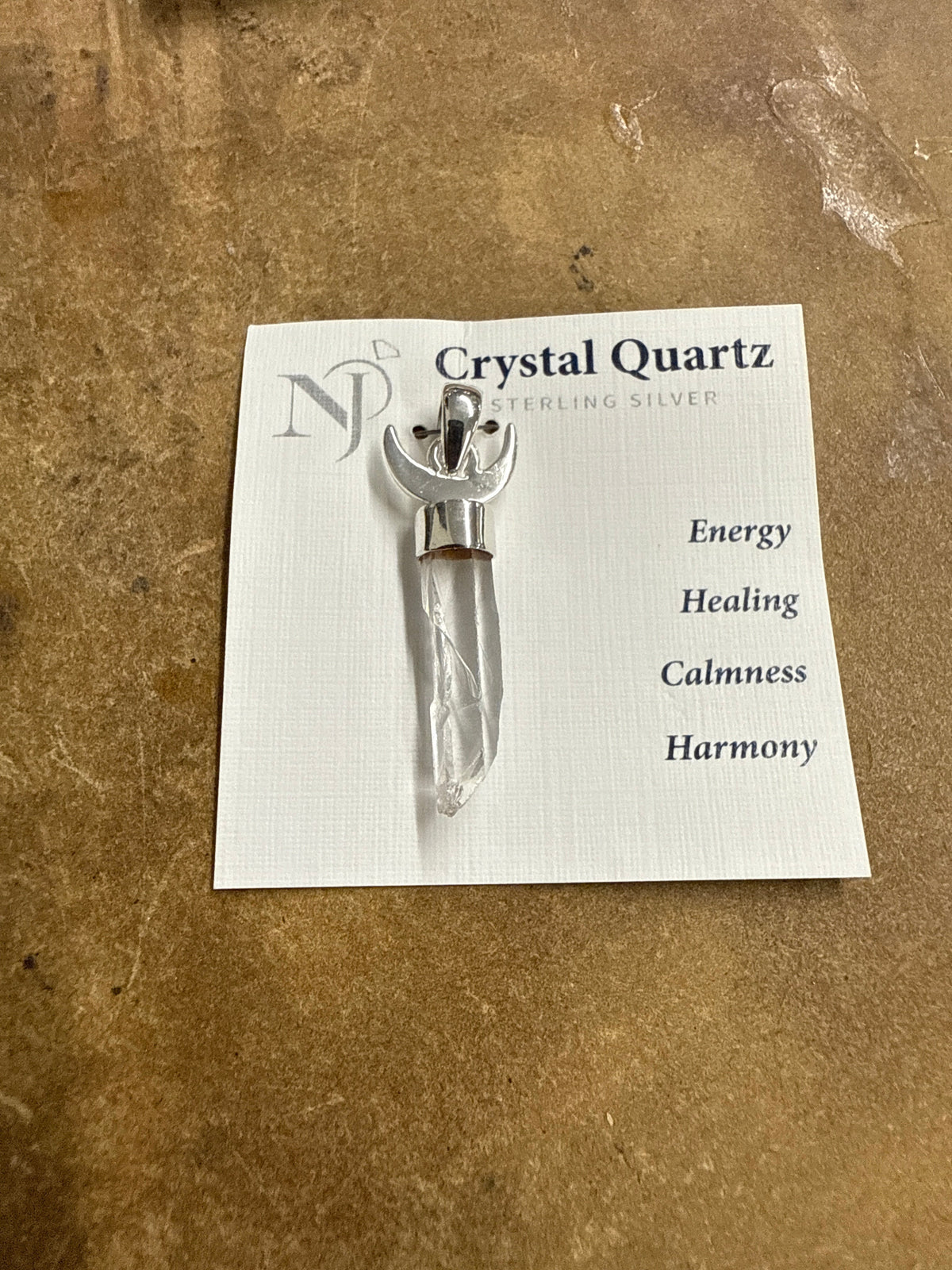 Clear Quartz Moon Goddess Pendent
