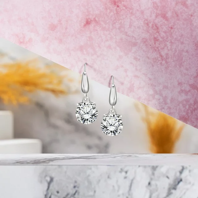 Brilliant Cut Moissanite Dangle Earrings for Women