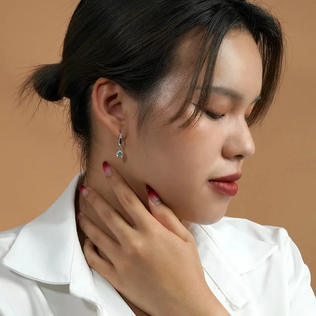 Brilliant Cut Moissanite Dangle Earrings for Women