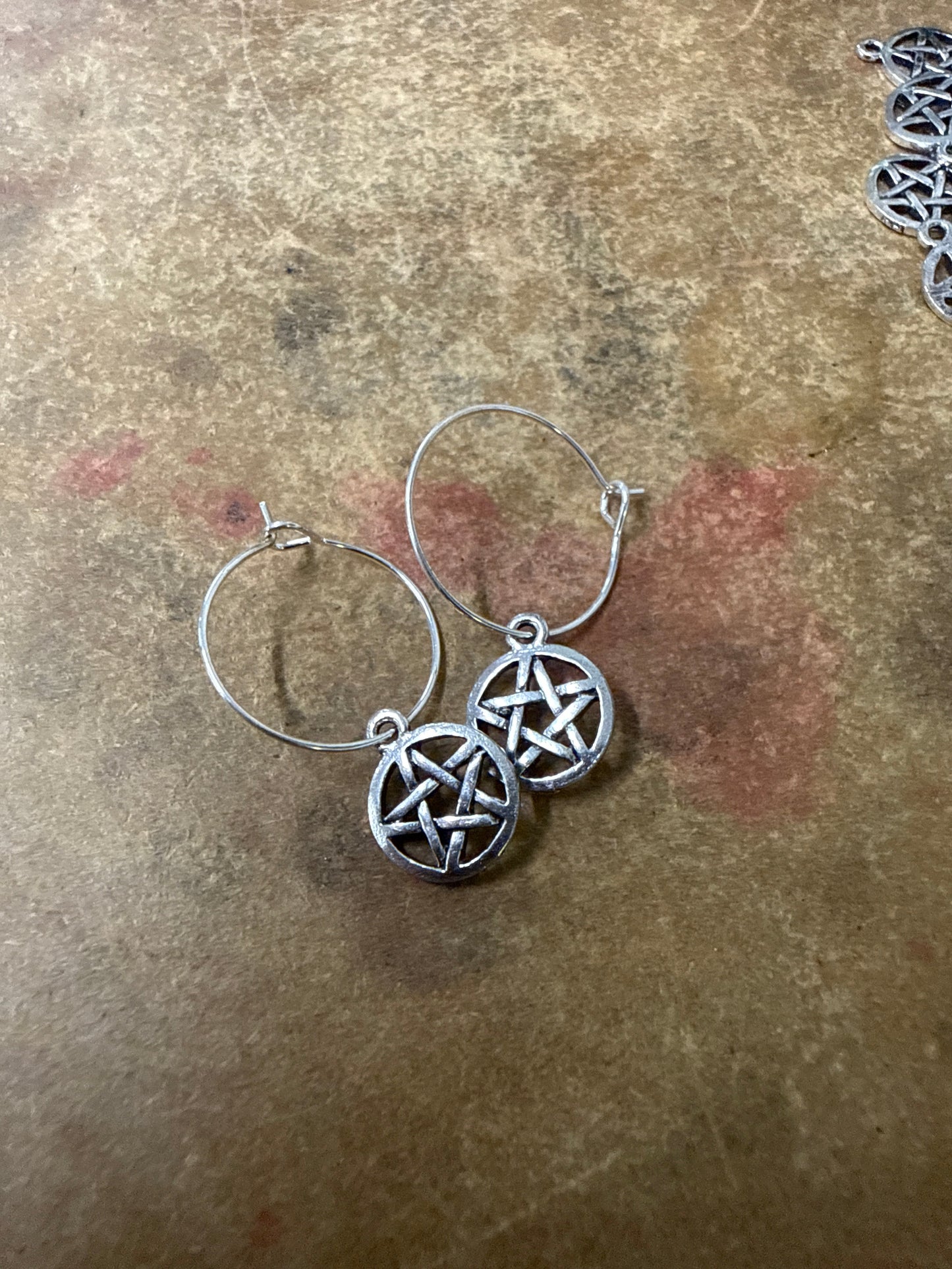 Pentacle Hoop Earrings