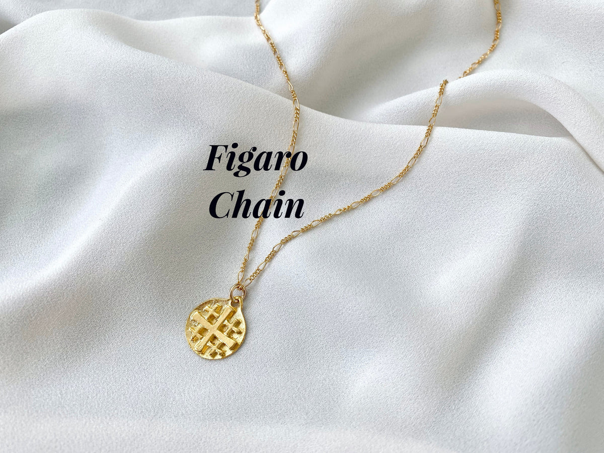 Gold Jerusalem Cross Medallion Necklace