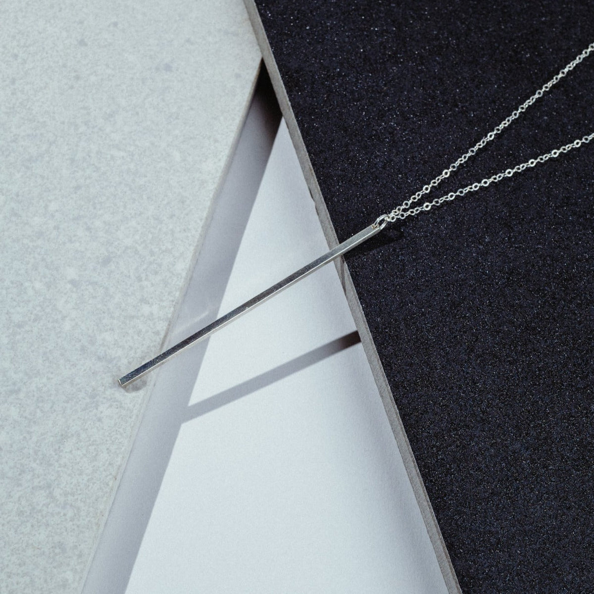 Linear Bar Necklace - Choose Your Metal / READY TO SHIP in STERLING SILVER