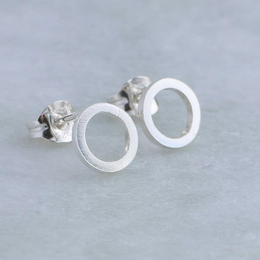 Halo Silver Stud Earrings