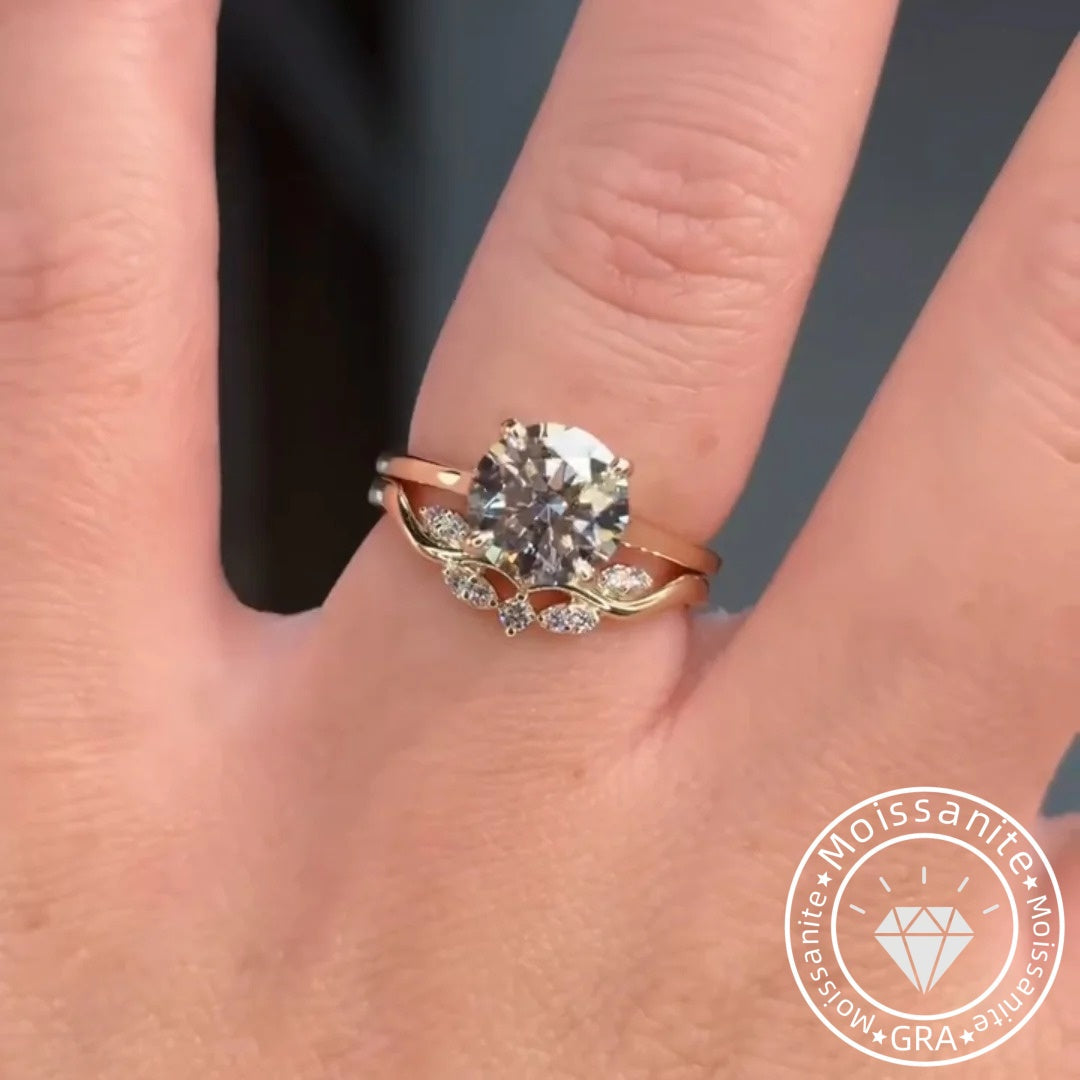 Minimal Round Cut 3.0 Ct Solitaire 925 Sterling Silver Wedding Ring Set