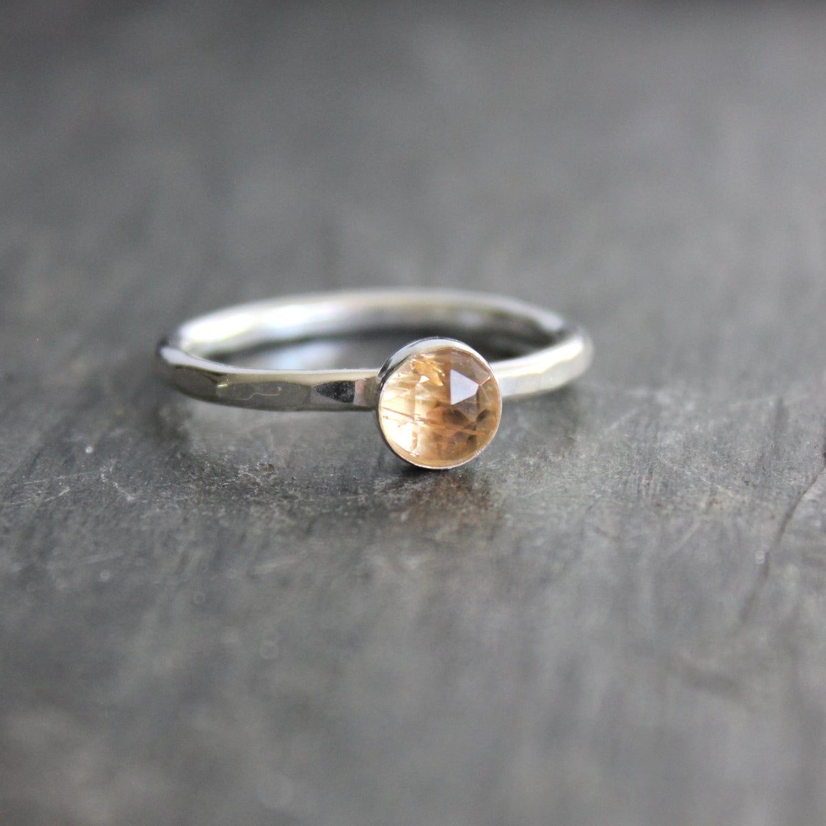 Sterling Silver Imperial Topaz Stacking Ring | November Birthstone | 23rd Anniversary