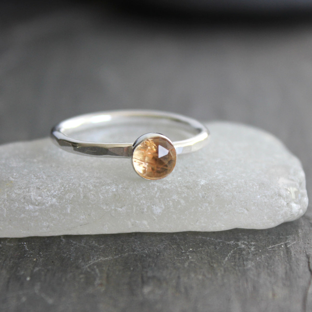 Sterling Silver Imperial Topaz Stacking Ring | November Birthstone | 23rd Anniversary