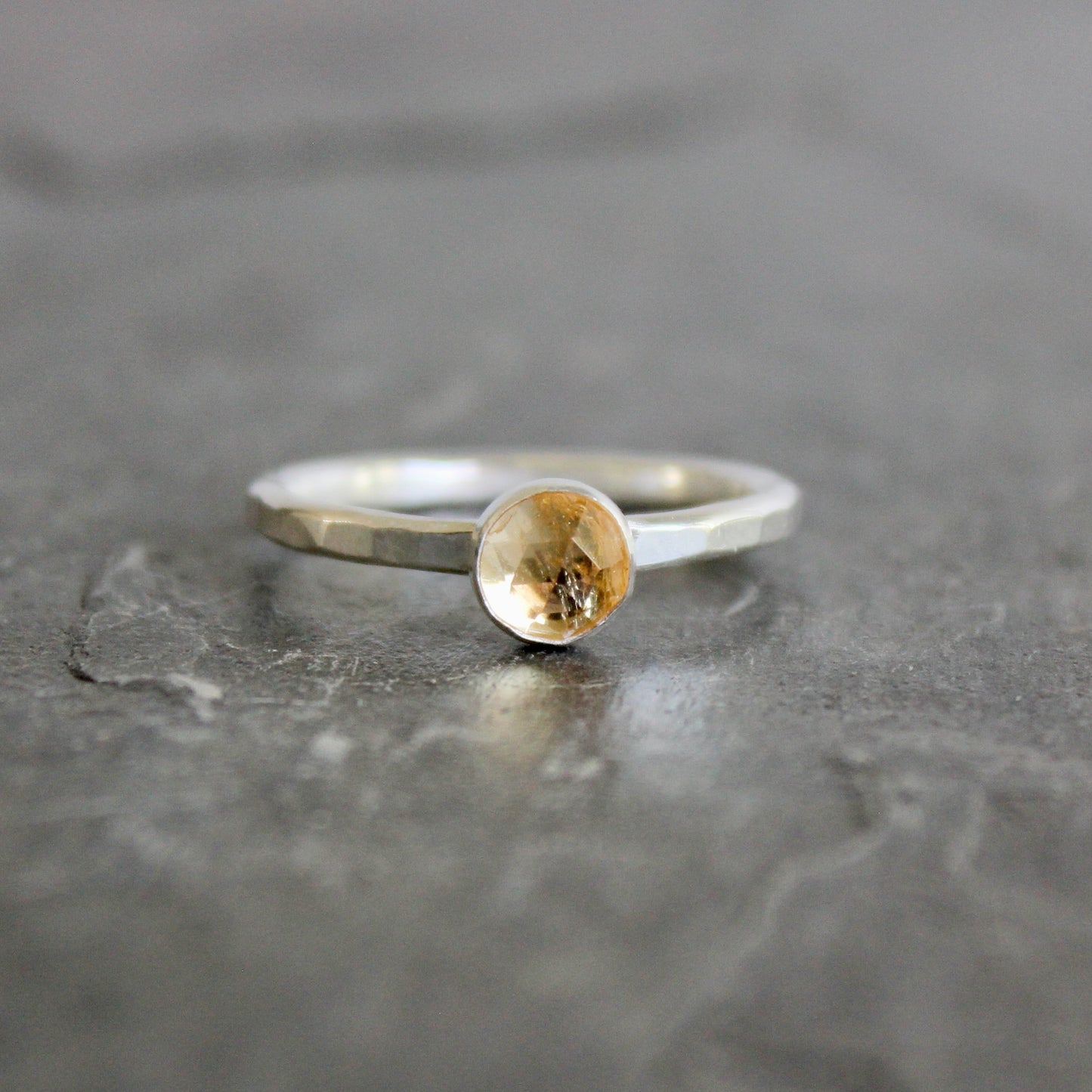 Sterling Silver Imperial Topaz Stacking Ring | November Birthstone | 23rd Anniversary