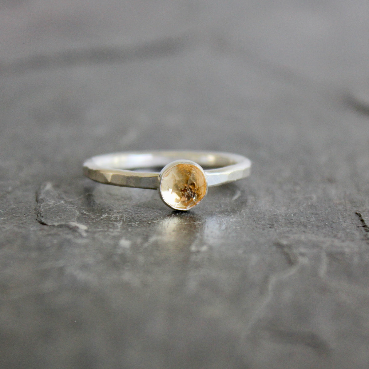 Sterling Silver Imperial Topaz Stacking Ring | November Birthstone | 23rd Anniversary