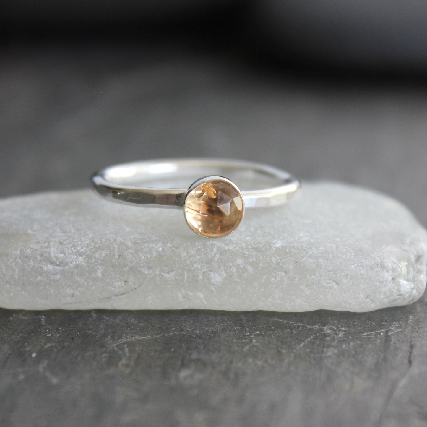 Sterling Silver Imperial Topaz Stacking Ring | November Birthstone | 23rd Anniversary
