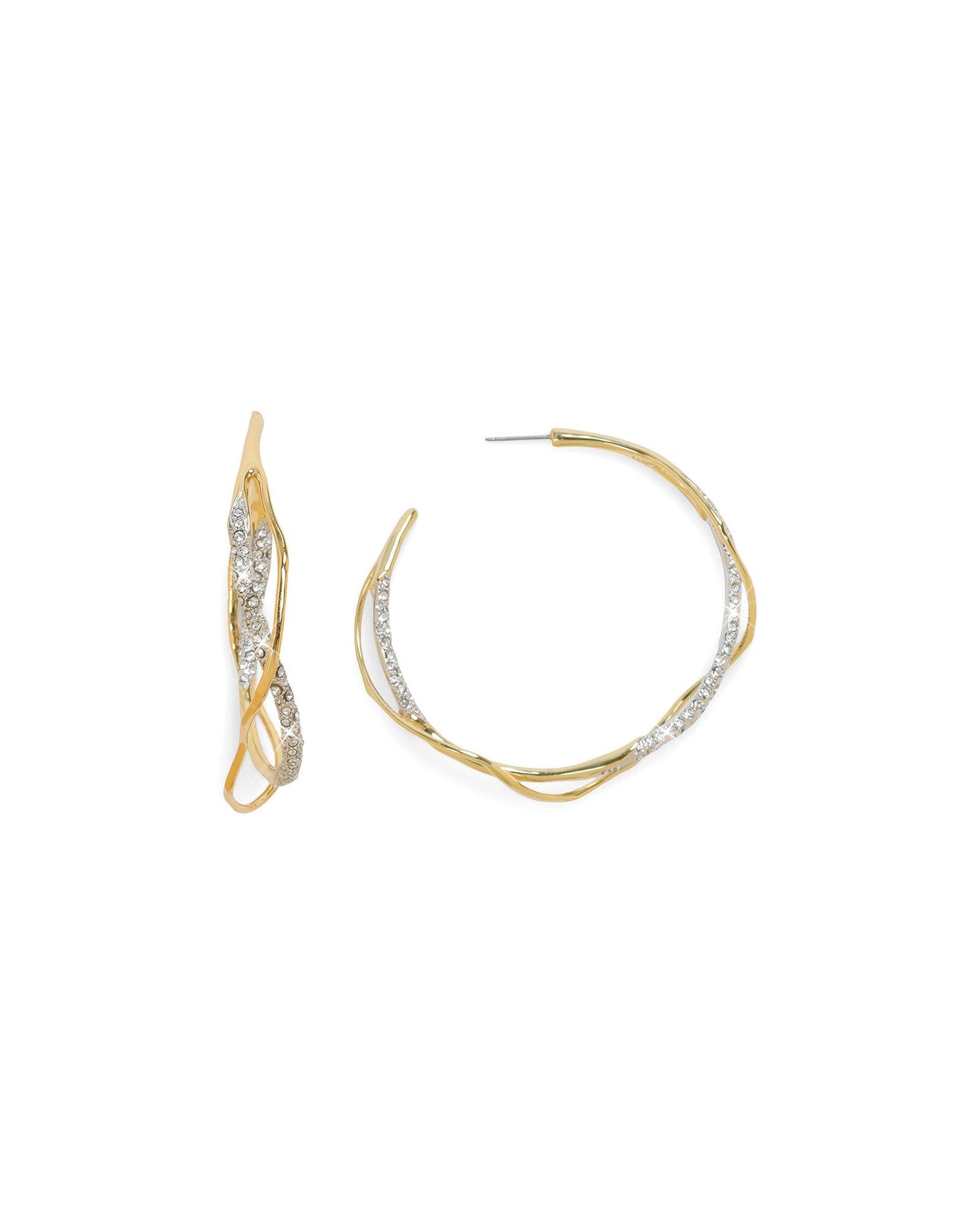 Intertwined Crystal Pavé Hoops