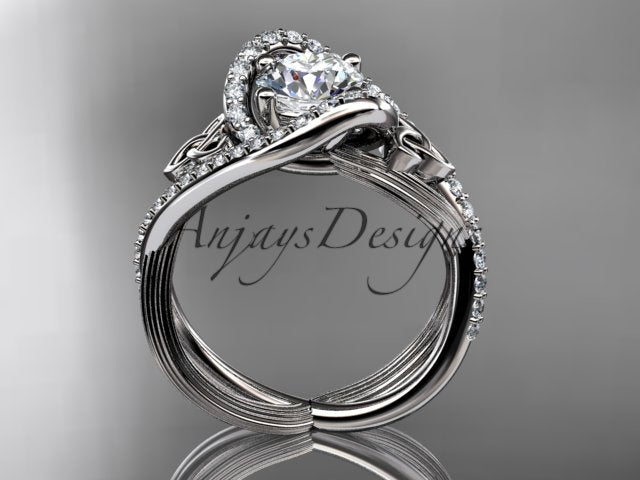 Celtic Engagement Ring Unique 1 Carat Lab Grown Diamond Irish Ring