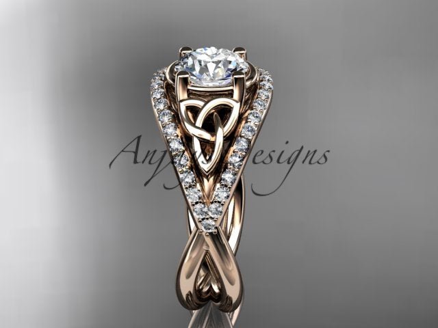 Celtic Knot Engagement Ring 1 Carat Lab Grown Round Diamond Unique Irish Diamond Wedding Ring