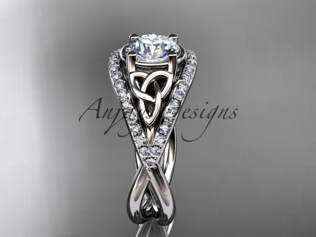 Celtic Knot Engagement Ring 1 Carat Lab Grown Round Diamond Unique Irish Diamond Wedding Ring
