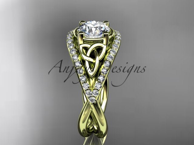 Celtic Knot Engagement Ring 1 Carat Lab Grown Round Diamond Unique Irish Diamond Wedding Ring