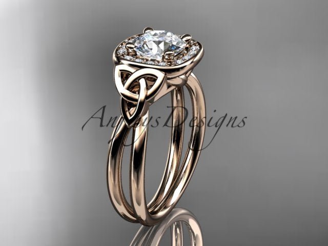 Irish Celtic Trinity Knot Engagement Ring 1 CT Lab Grown Diamond IGI Certified