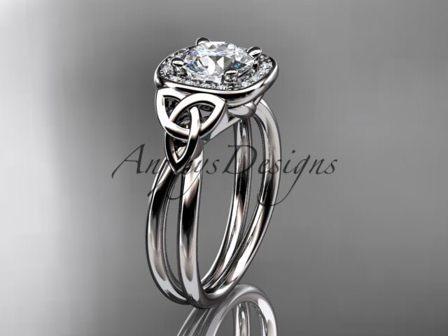 Irish Celtic Trinity Knot Engagement Ring 1 CT Lab Grown Diamond IGI Certified