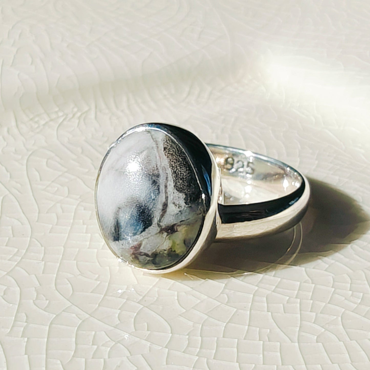 Isle of Skye Marble Adjustable Ring | Sterling Silver Scottish Heritage Jewellery