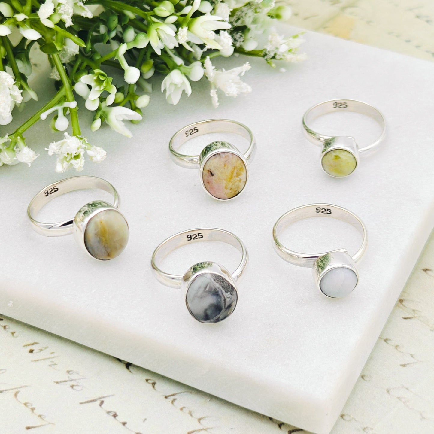 Isle of Skye Marble Adjustable Ring | Sterling Silver Scottish Heritage Jewellery