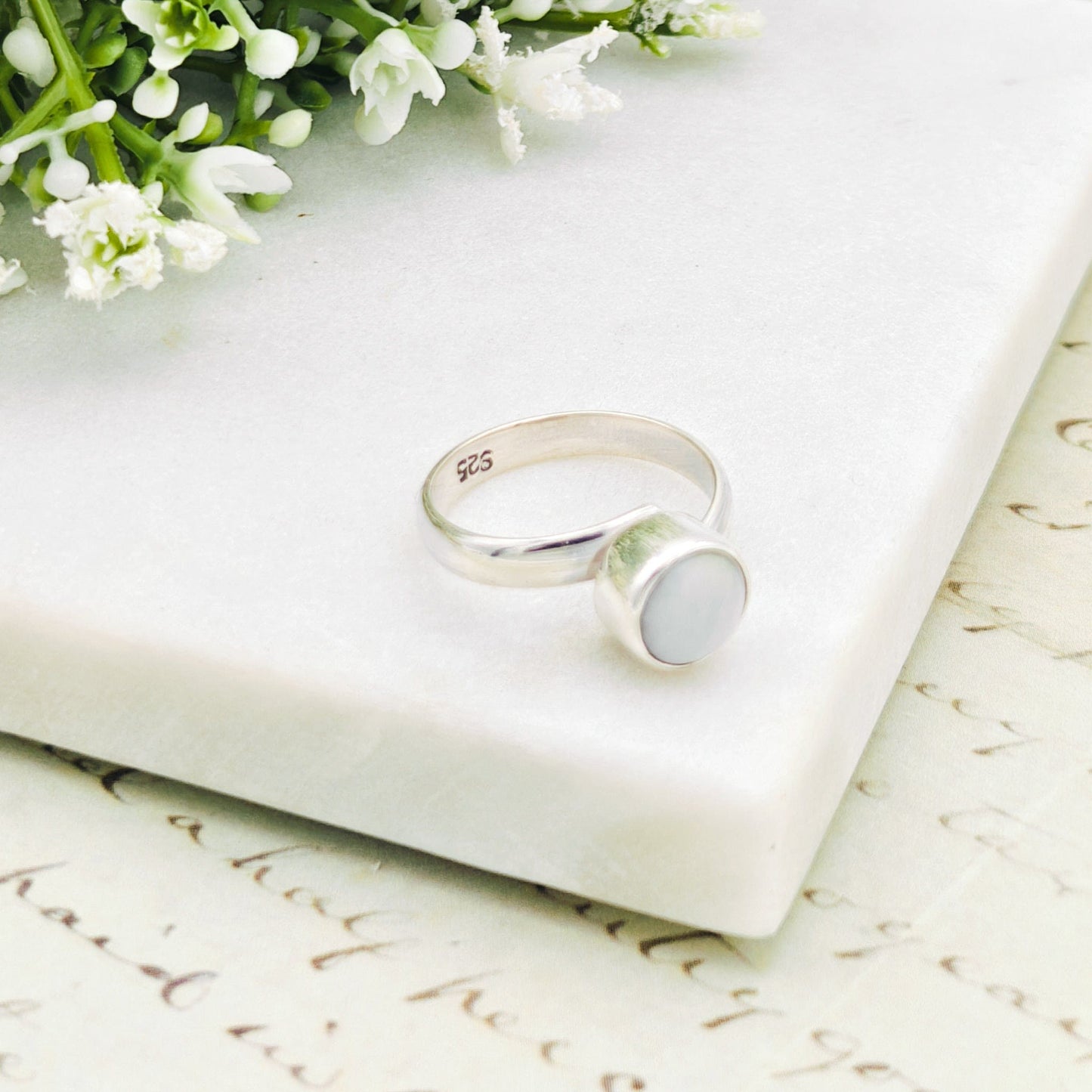 Isle of Skye Marble Adjustable Ring | Sterling Silver Scottish Heritage Jewellery