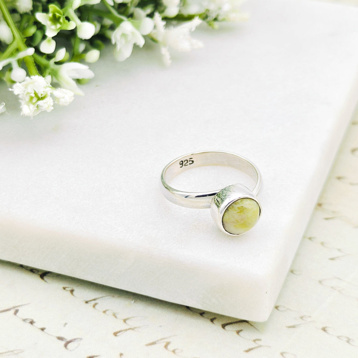 Isle of Skye Marble Adjustable Ring | Sterling Silver Scottish Heritage Jewellery