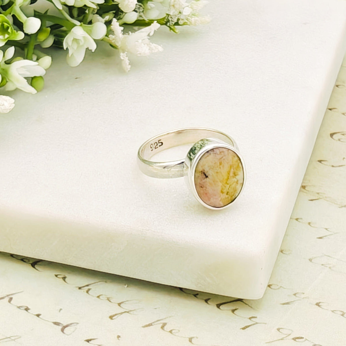 Isle of Skye Marble Adjustable Ring | Sterling Silver Scottish Heritage Jewellery