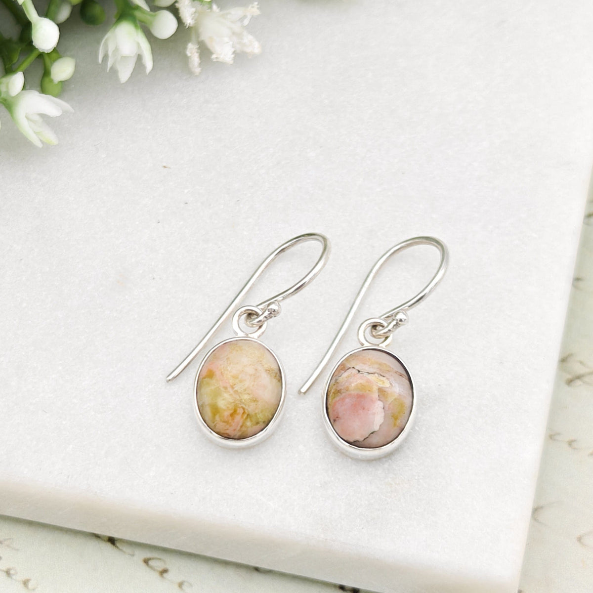 Isle of Skye Marble Earrings | Sterling Silver Drop Earrings | Scottish Gift