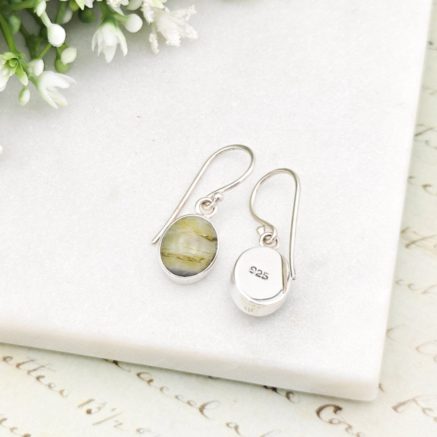 Isle of Skye Marble Earrings | Sterling Silver Drop Earrings | Scottish Gift