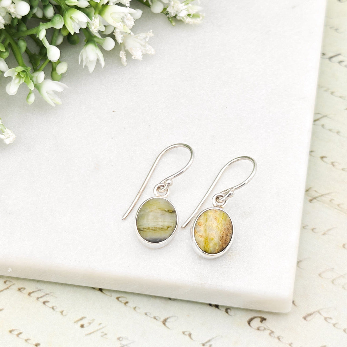 Isle of Skye Marble Earrings | Sterling Silver Drop Earrings | Scottish Gift