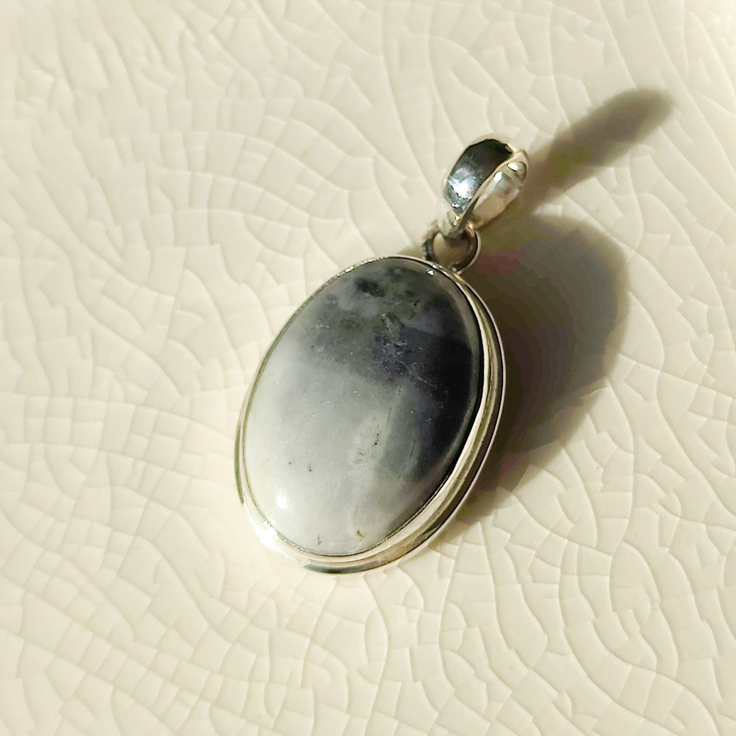 Isle of Skye Marble Pendant | Scottish Gift | 18mm Oval Stones | Sterling Silver