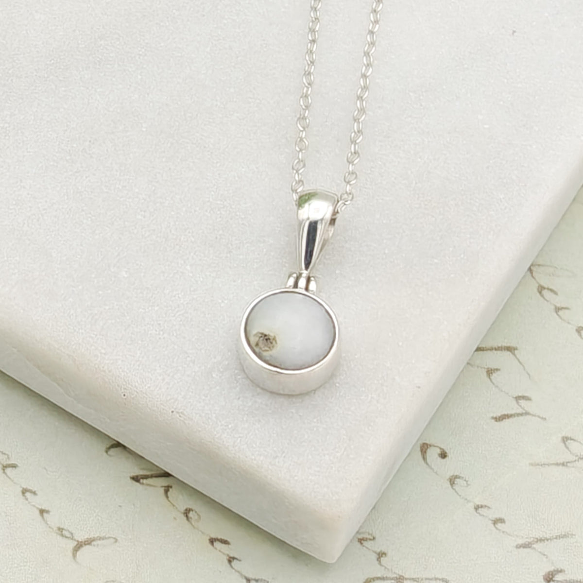 Isle of Skye Marble Pendant | Scottish Gift | 8mm Round Stones | Sterling Silver