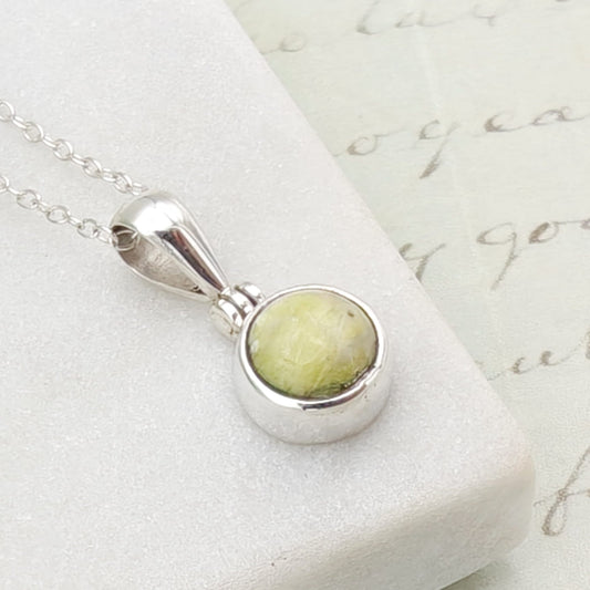 Isle of Skye Marble Pendant | Scottish Gift | 8mm Round Stones | Sterling Silver