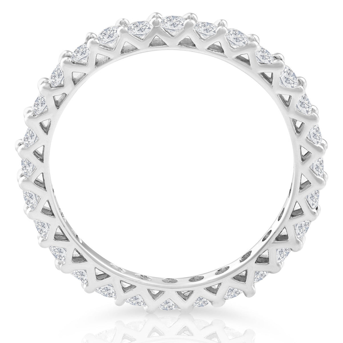 1 Ct TDW Diamond Eternity Wedding Ring 10k White Gold