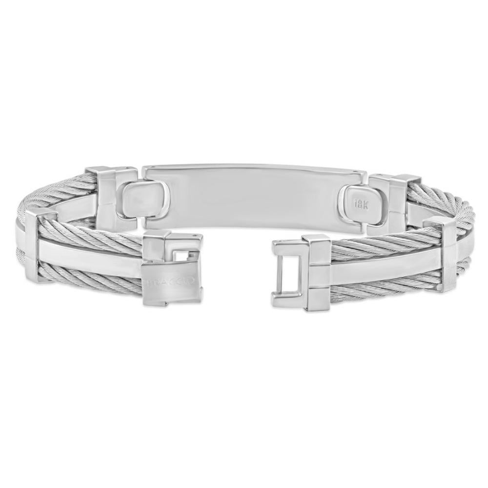 Men's Steel Two Tone Double Wire 12mm Link  8 " Bracelet