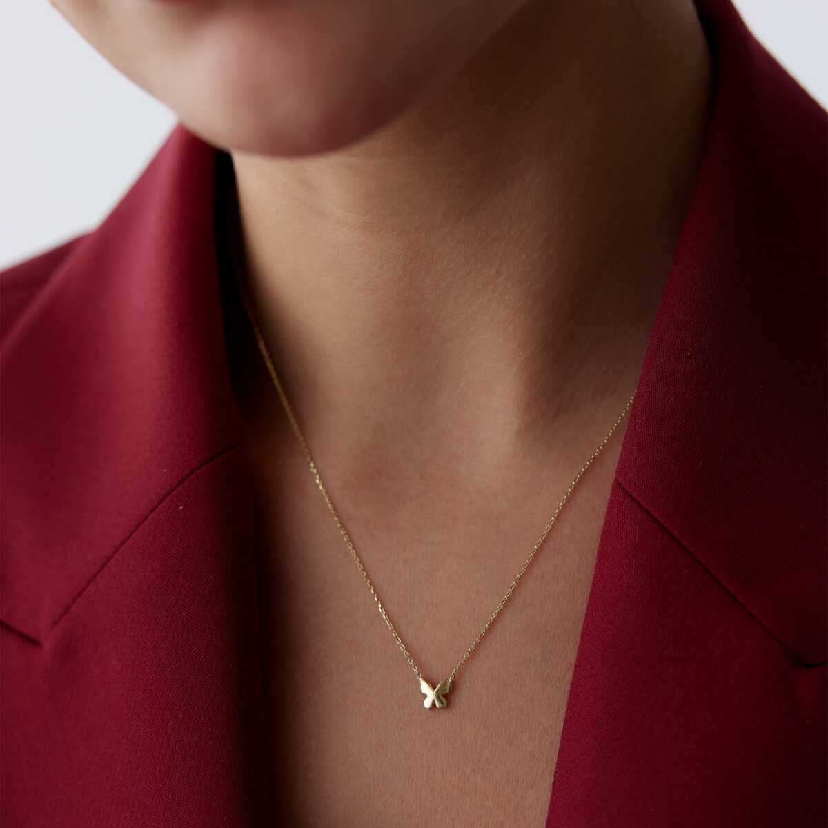 14k Gold Butterfly Necklace in 14k Gold