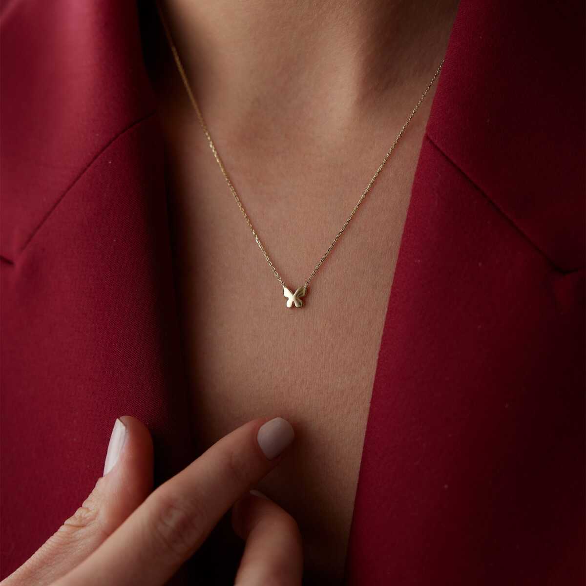 14k Gold Butterfly Necklace in 14k Gold