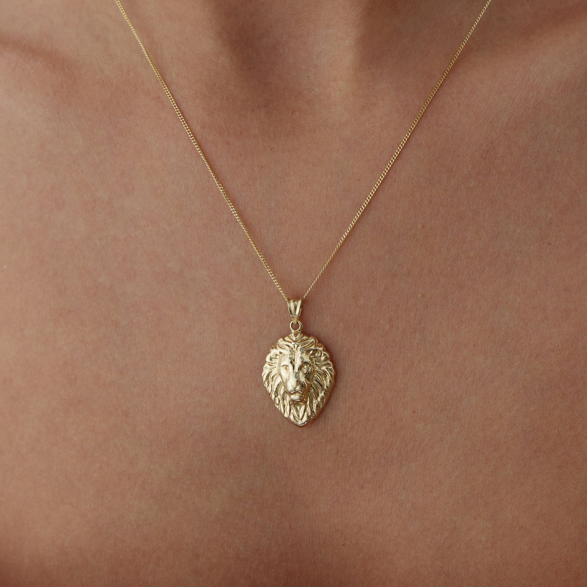 14k Gold Lion Necklace