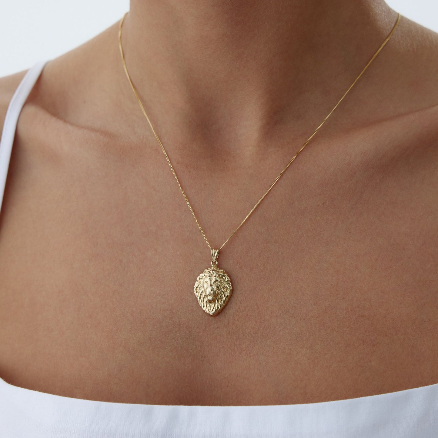 14k Gold Lion Necklace