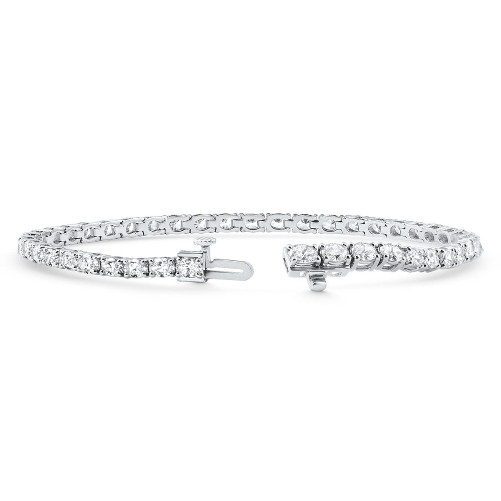 4 1/2Ct Oval Cut Diamond Tennis Bracelet 7" 14k White Gold Lab Grown