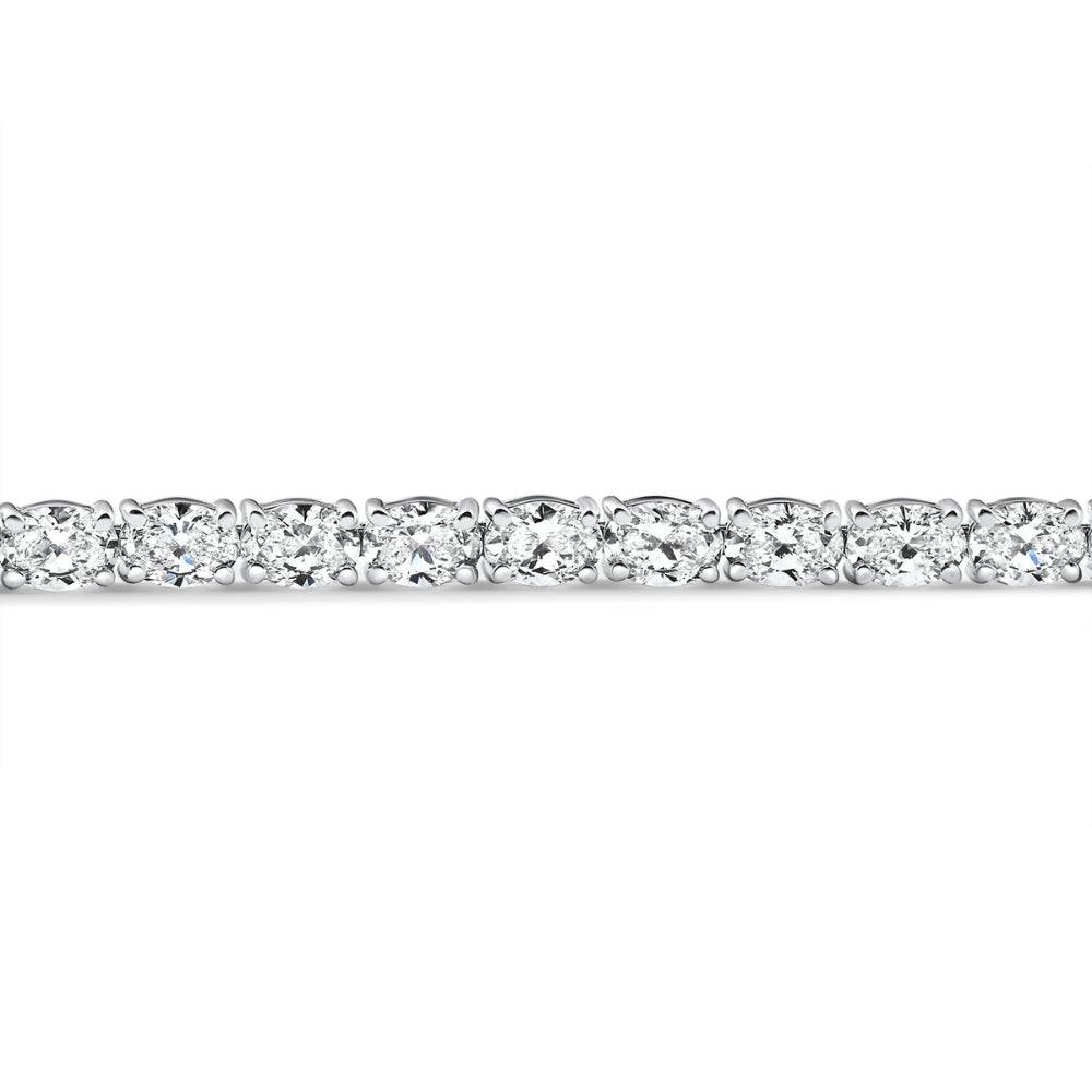 4 1/2Ct Oval Cut Diamond Tennis Bracelet 7" 14k White Gold Lab Grown
