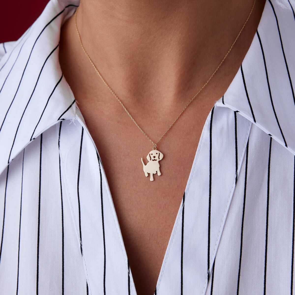 14k Gold Dog Necklace