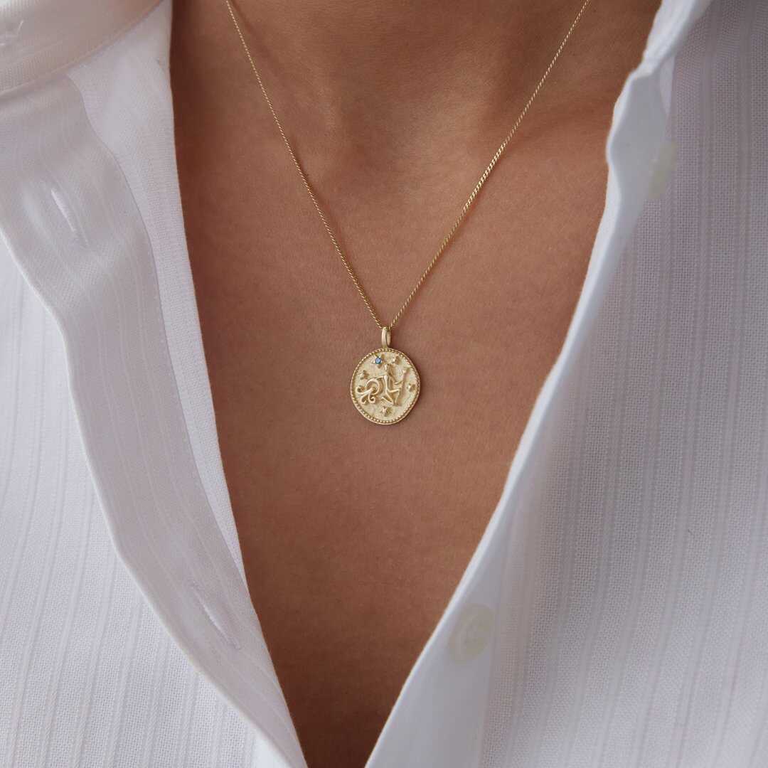14k Gold Aquarius Necklace