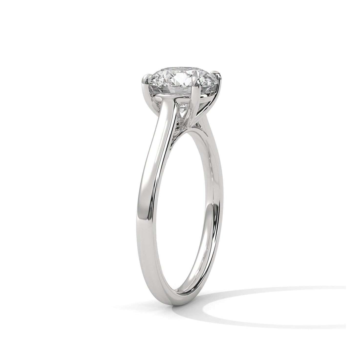 1 Carat Round Cut Lab Grown Diamond Solitaire Engagement Ring