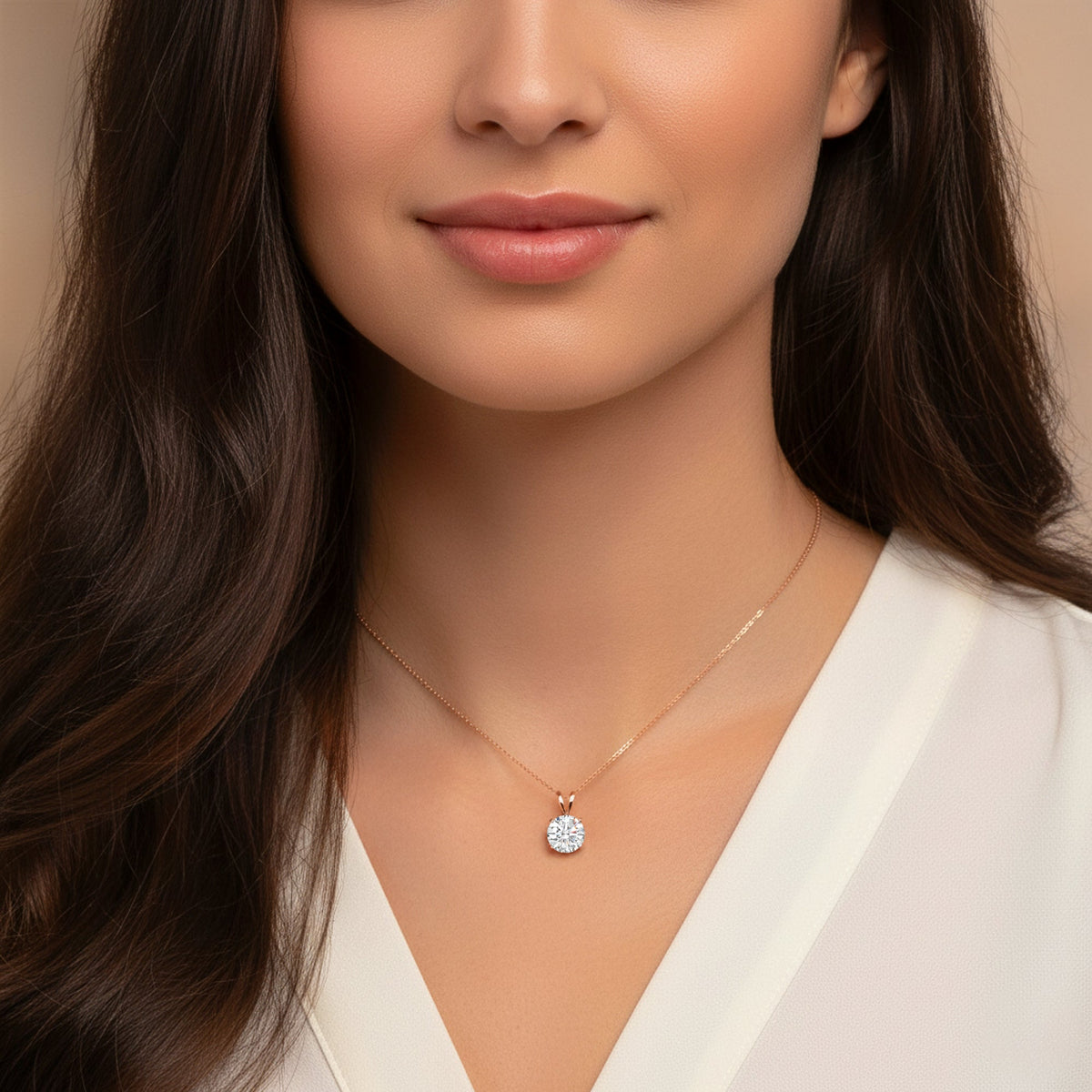 Lab Grown Diamond Solitaire Pendant 14K Gold Diamond Necklace IGI Certified 4 Prong Dainty Minimalist Pendant Perfect Gift