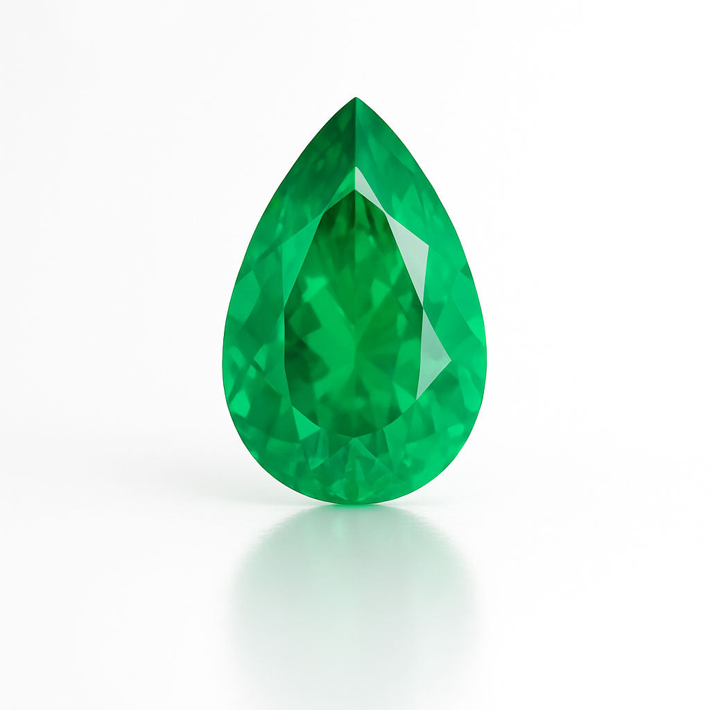 Pear Lab Grown Emerald Loose Stone