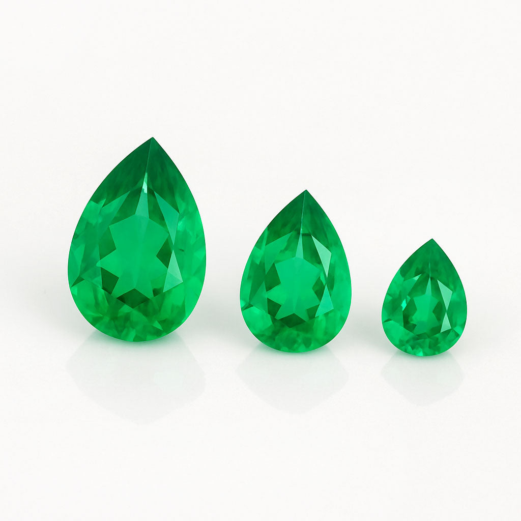 Pear Lab Grown Emerald Loose Stone