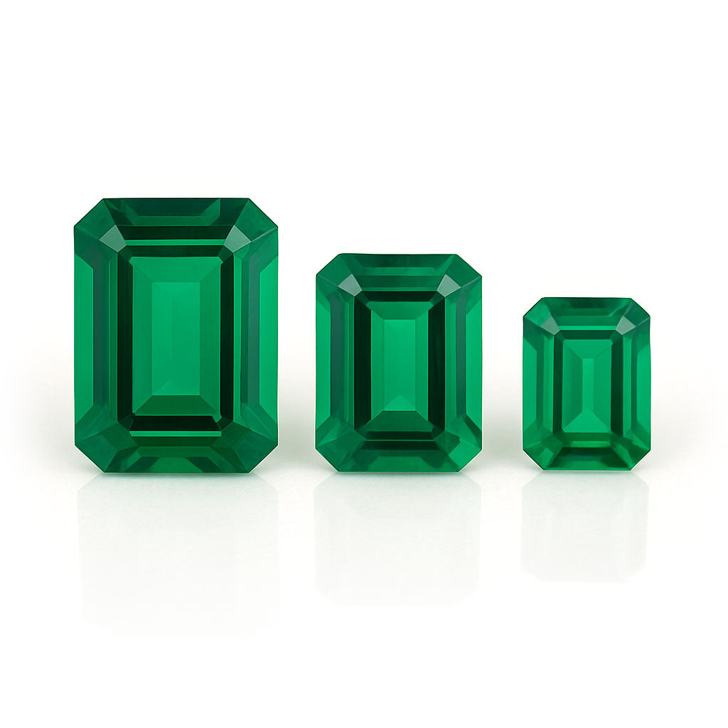 Emerald-Shape Lab Grown Emerald Loose Stone