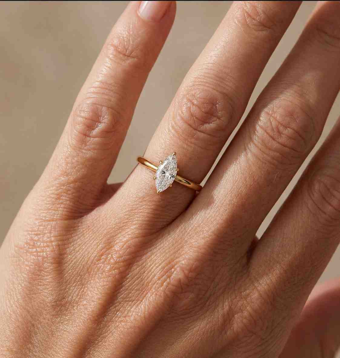 4 CT Marquise Cut Lab Grown Diamond Solitaire Engagement Ring