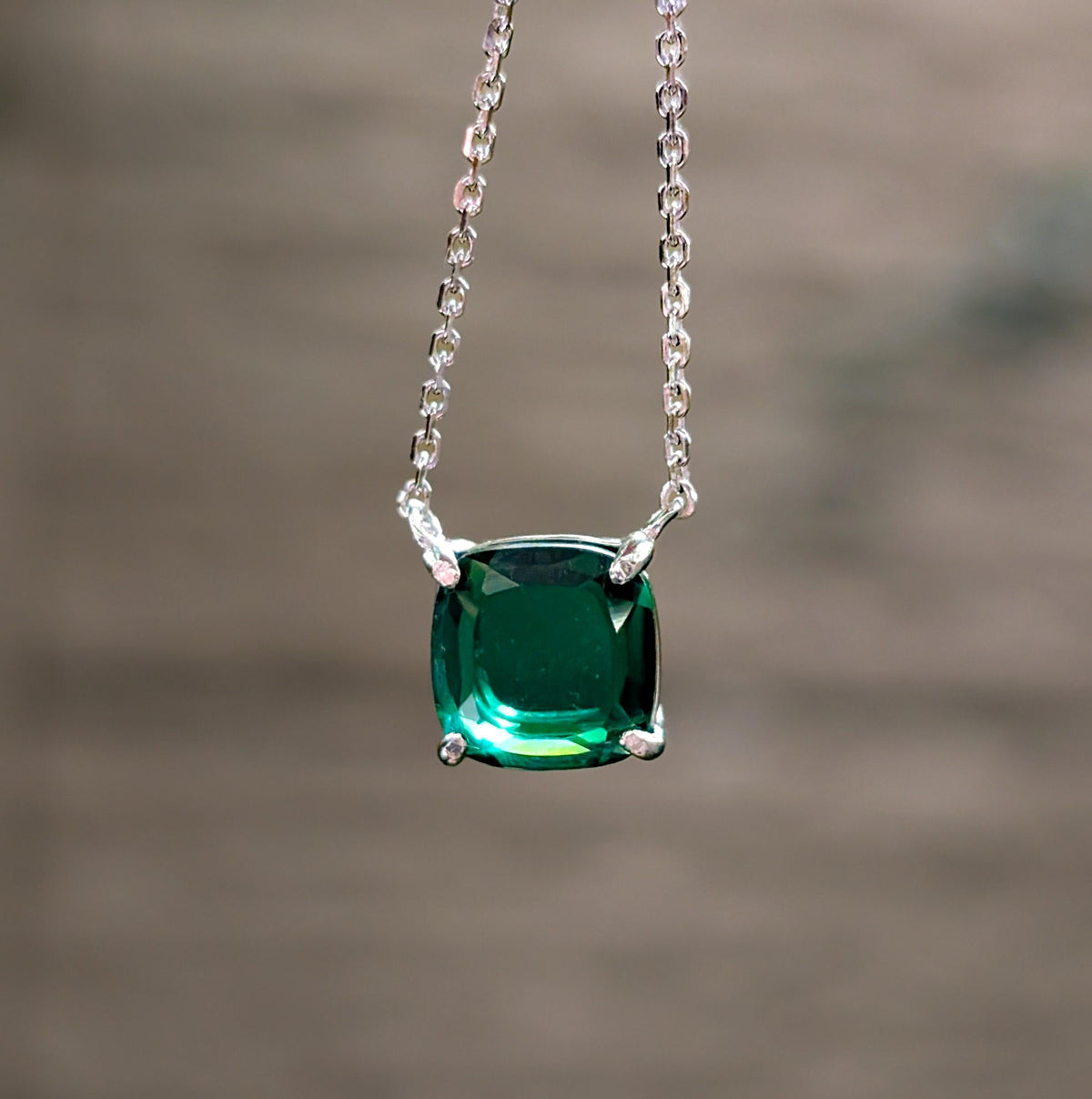 The Ashlynn - Lab Emerald Necklace