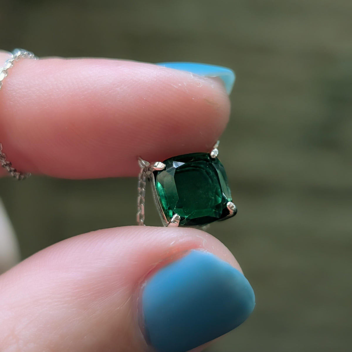 The Ashlynn - Lab Emerald Necklace
