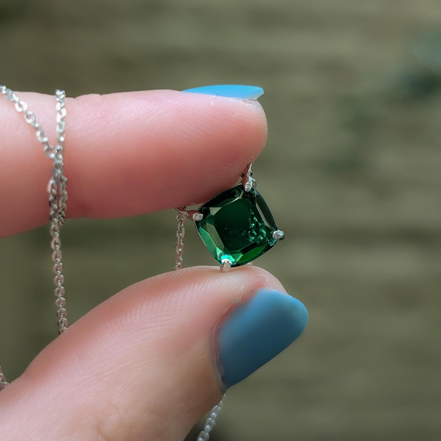 The Ashlynn - Lab Emerald Necklace
